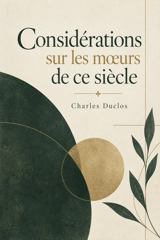 Considérations sur les mœurs de ce siècle cover